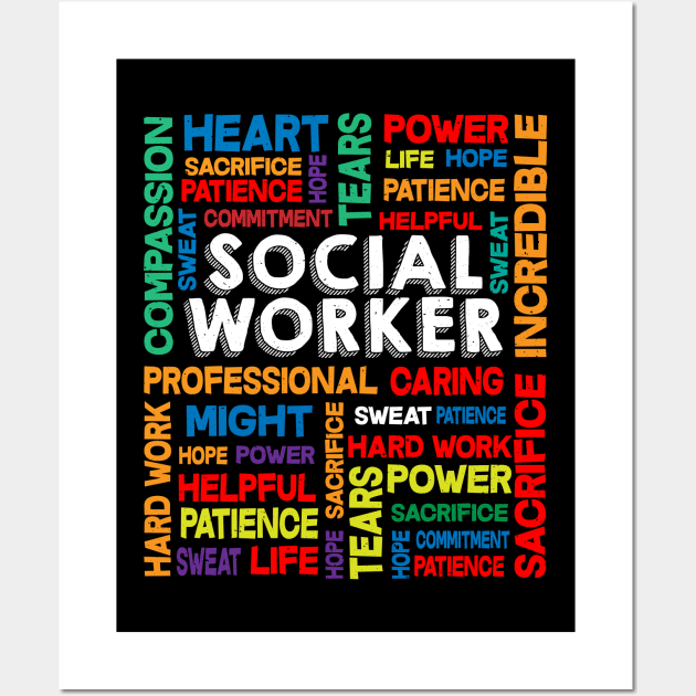 Social Work Month Social Worker Gift Wall Art by 2blackcherries